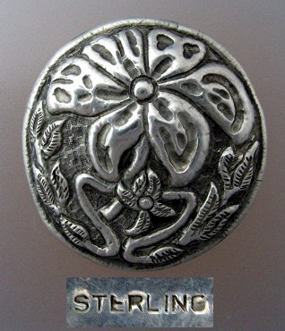 Sterling Silver Antique Flower Brooch