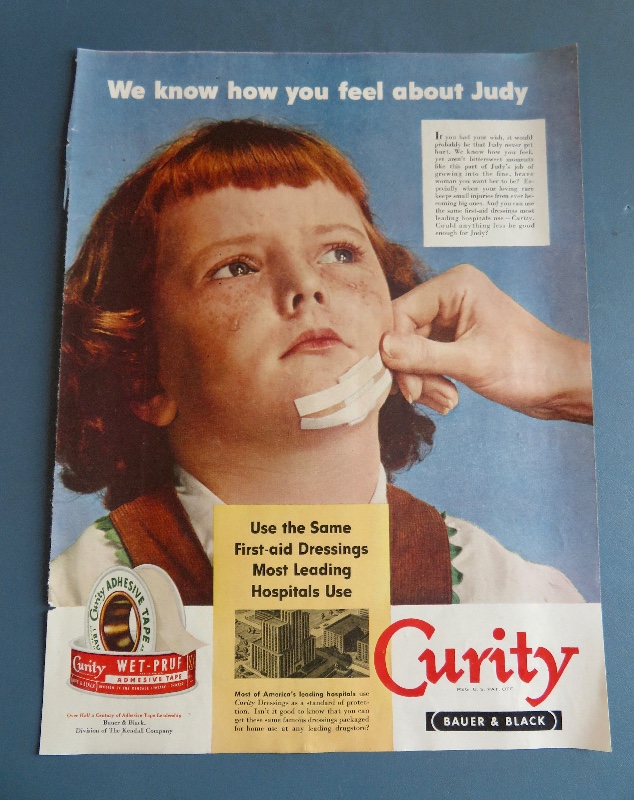 1951 Curity Adhesive Tape with Girl's Chin Bandaged