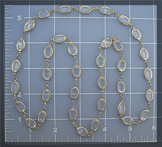 Necklace Swarovski Oval Crystal Gold Link  .........