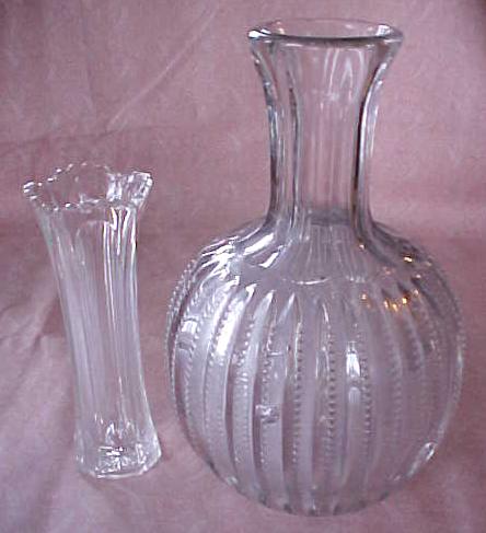 Pressed Glass Water Bottle & Vase