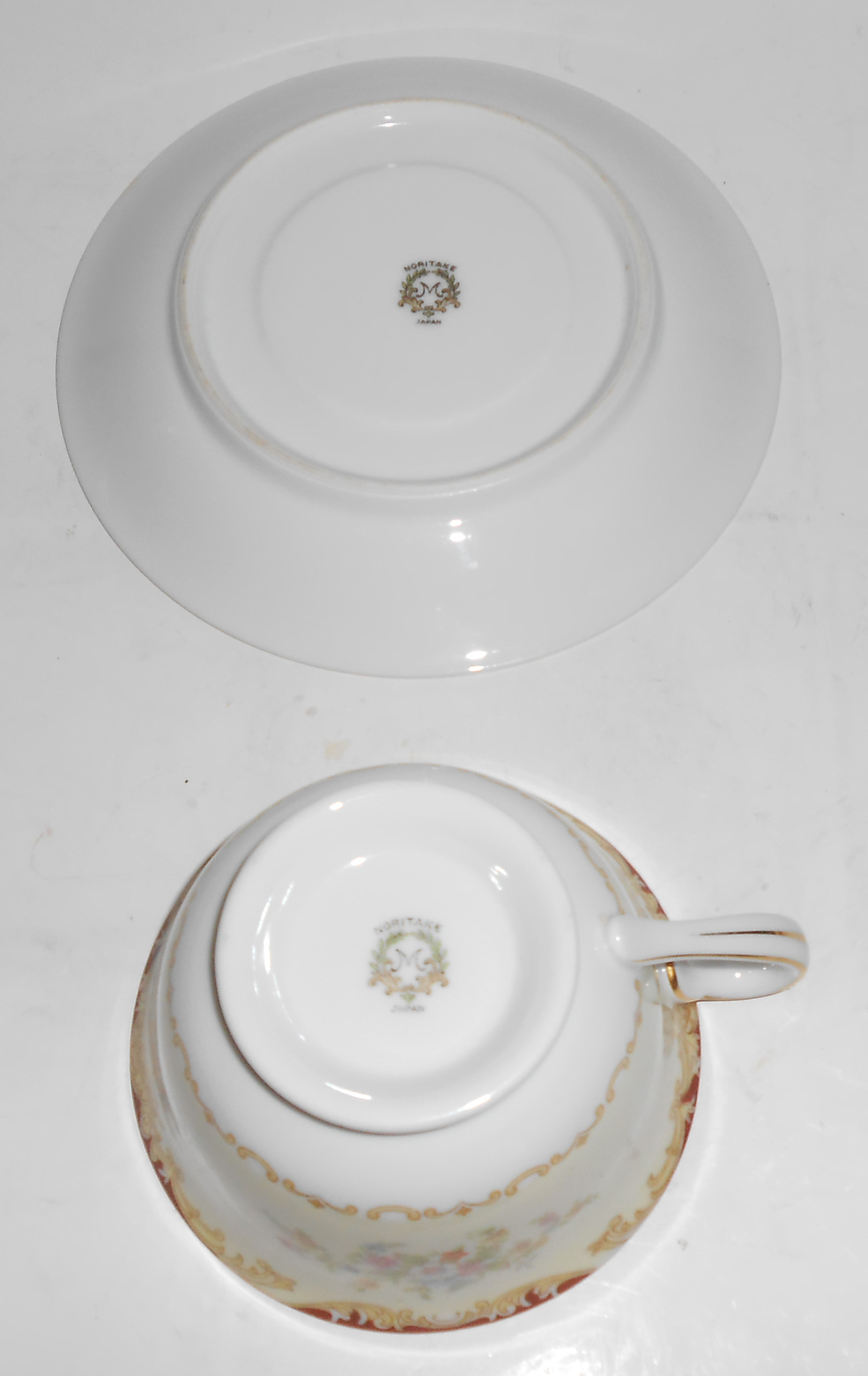 Noritake Porcelain China Mystery 175 W/Gold Cup/Saucer