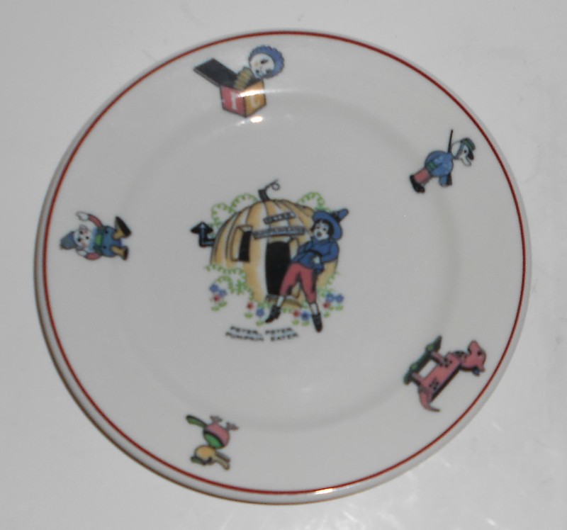VINTAGE Shenango China Restaurant Ware Nursery Rhyme Peter Peter Pumpkin Plate