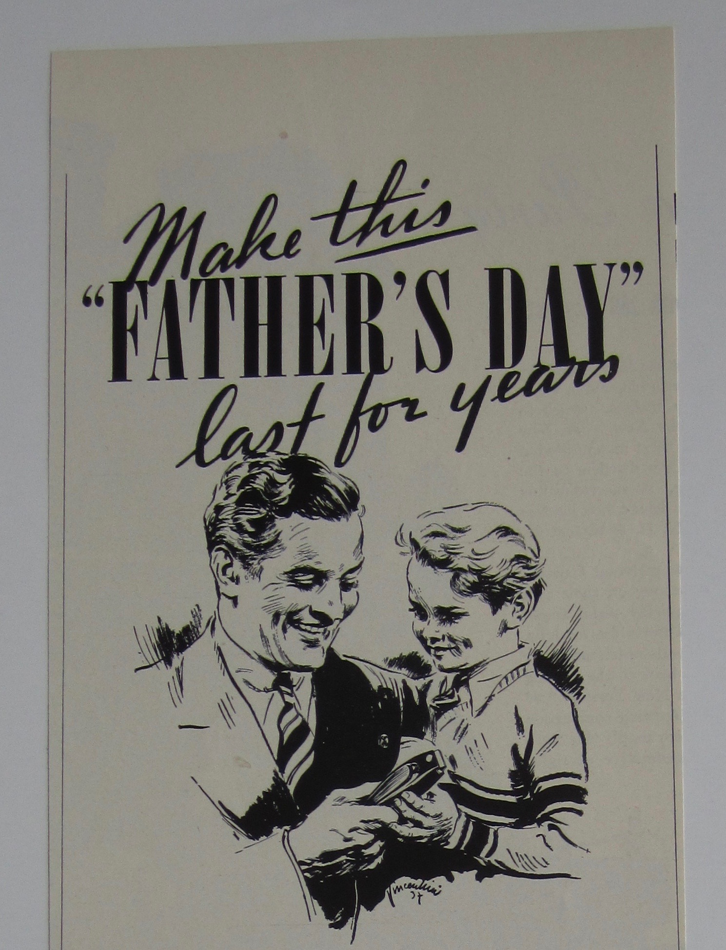 1937 Schick Shaver with Dad on Father's Day