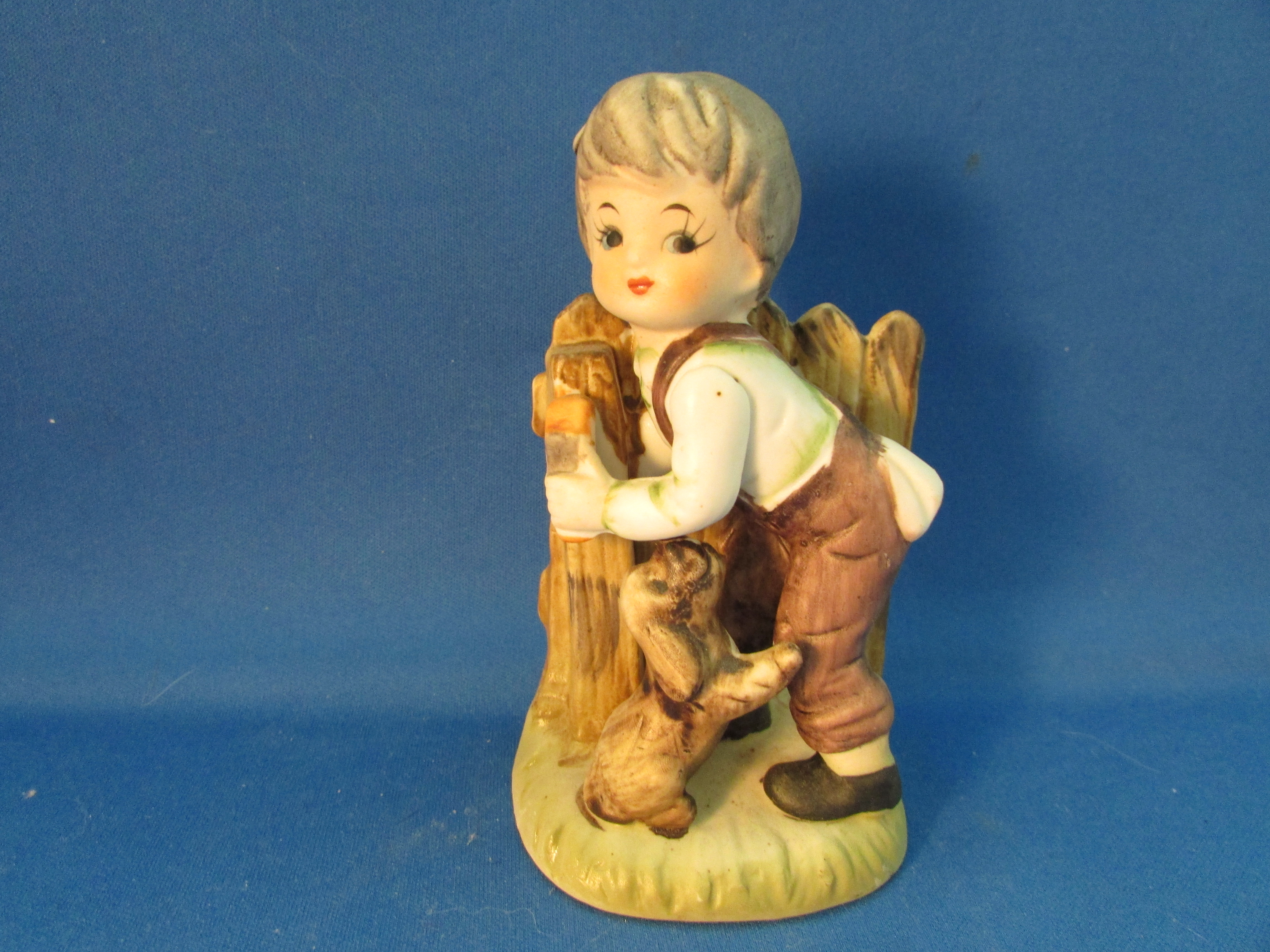 Boy Painted The Fence Figurine