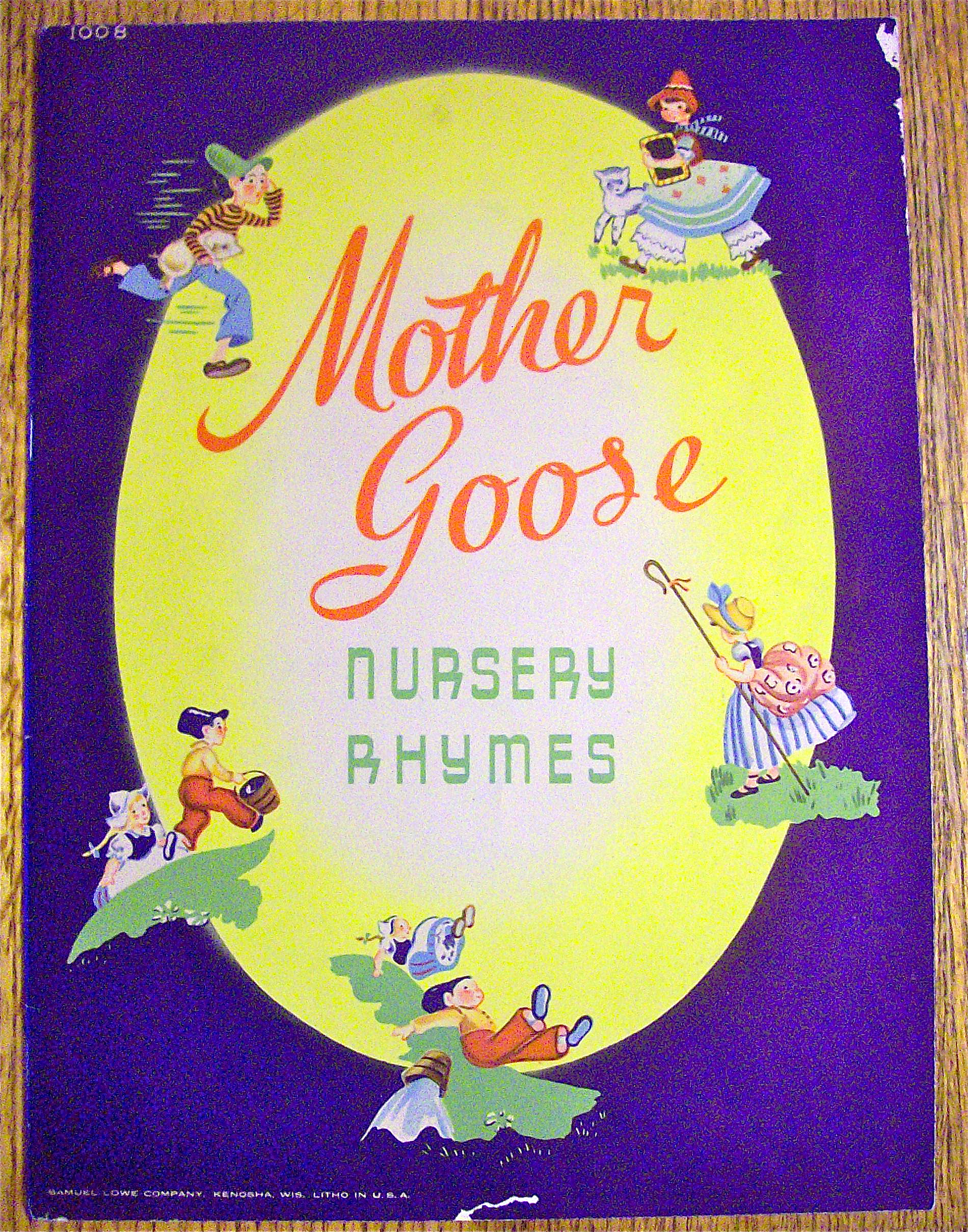Mother Goose Nursery Rhymes Book 1940's Anne Elizabeth
