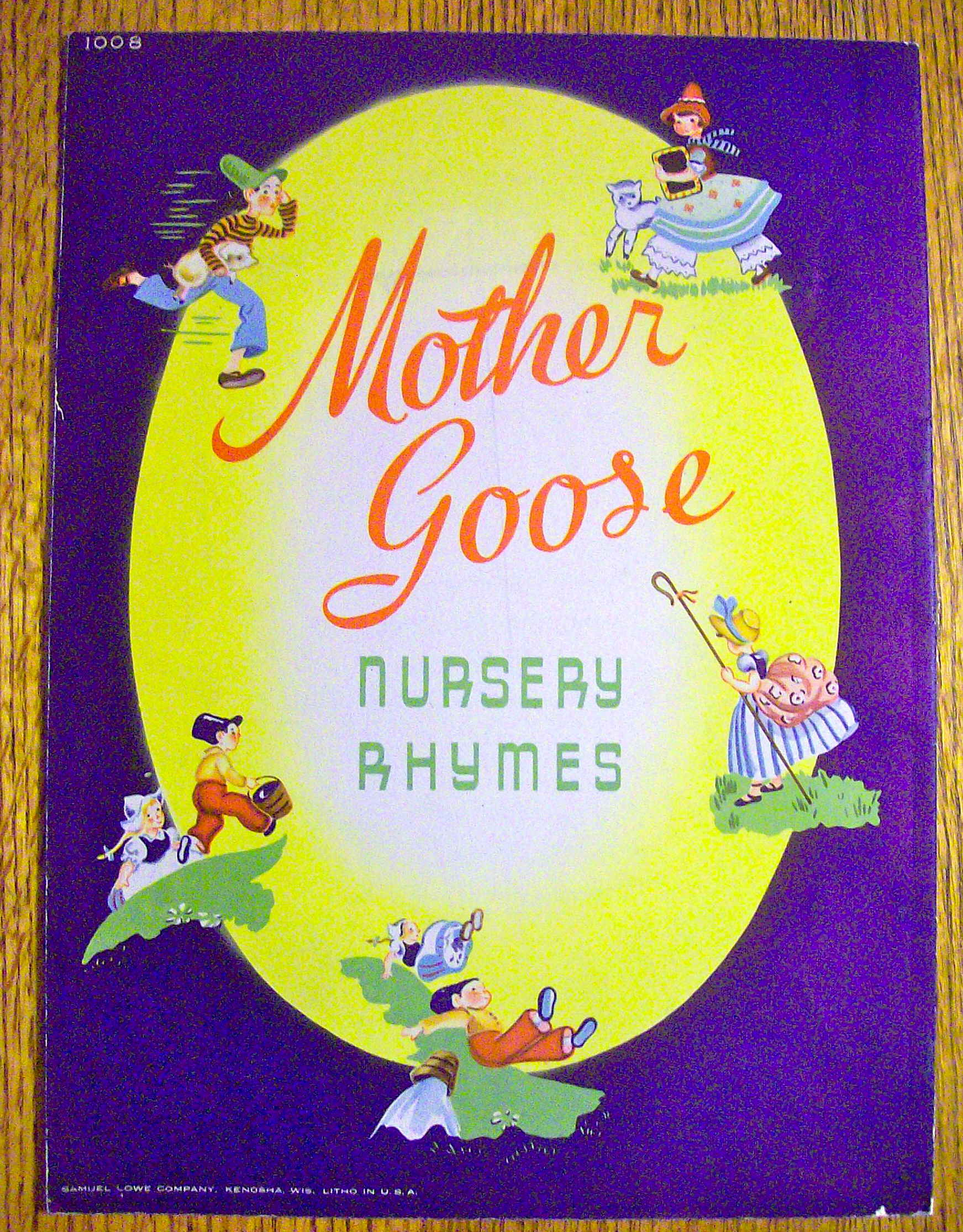 Mother Goose Nursery Rhymes Book 1940's Anne Elizabeth