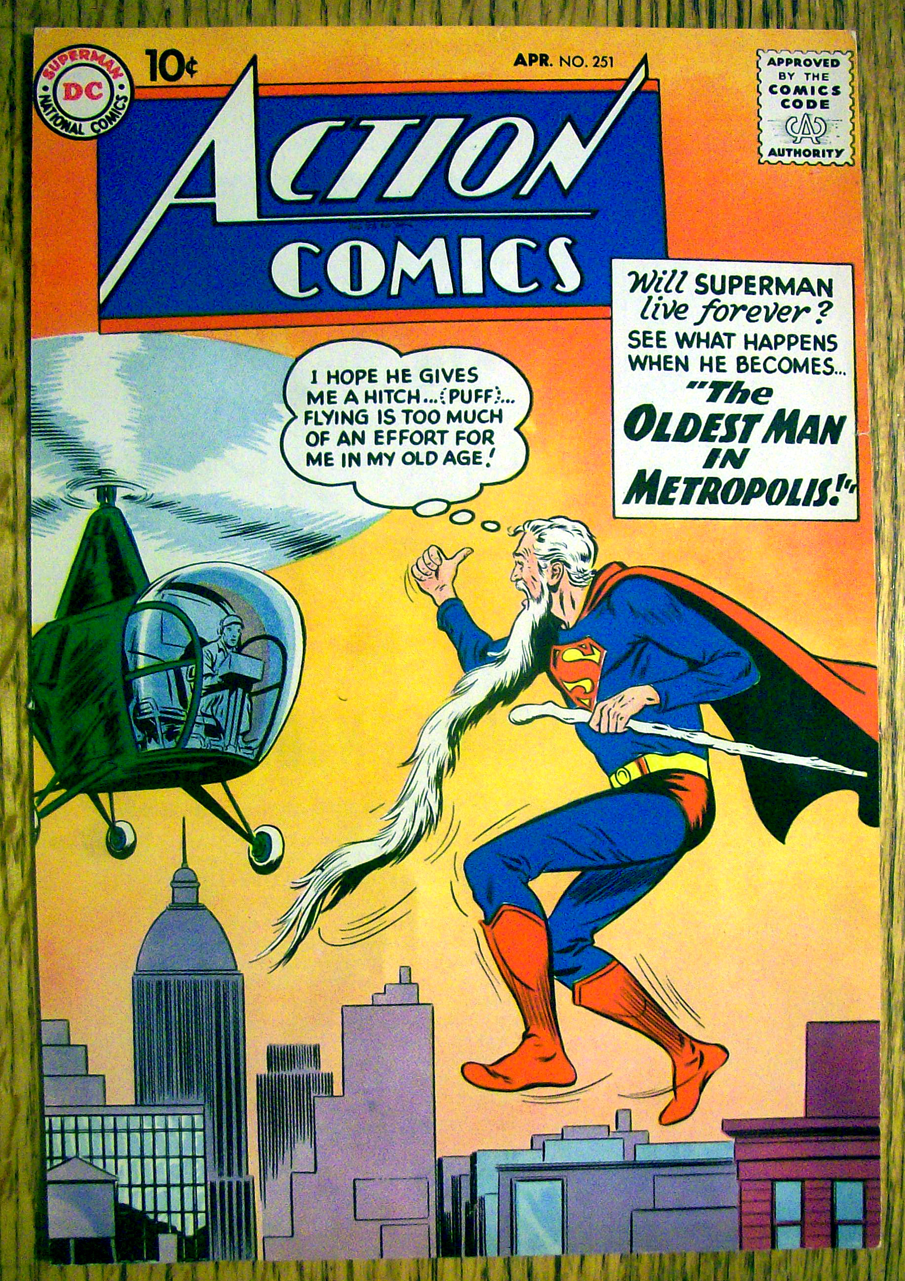 Action Comics Cover-April 1959-Superman Cover
