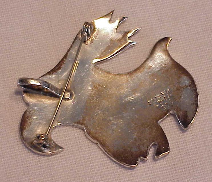 Signed Taxco Mexican Sterling Silver Inlaid Turquoise Warrior Brooch
