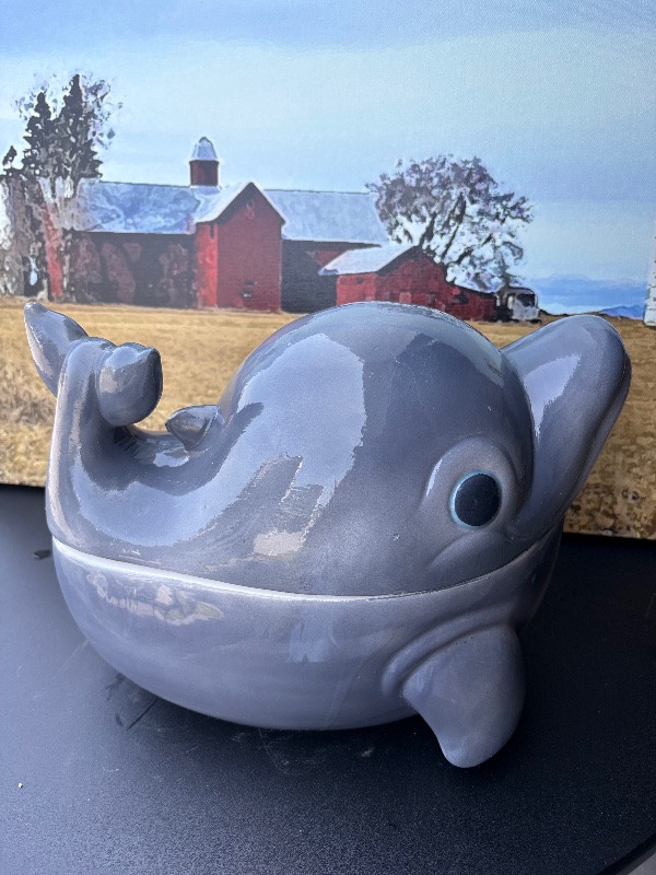 Dolphin Cookie Jar Vintage 1970s