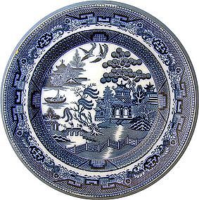 Flow Blue dinner plate Bisto England FWB 9 1/2 in