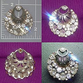 Vintage silver crystal Brooch pin