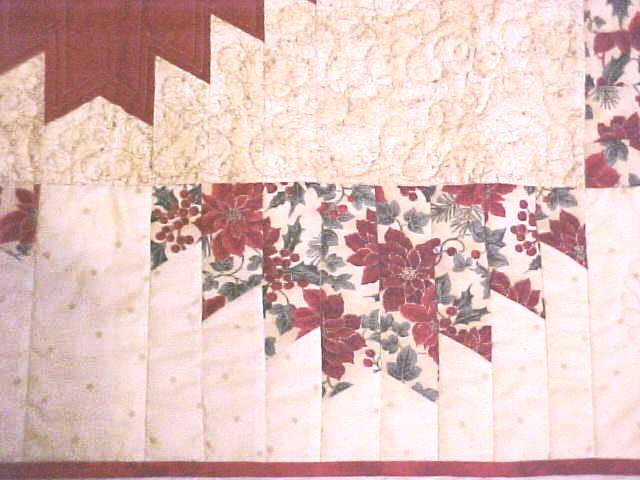 Quilt Wall Hanging Christmas Tree Holly Poinsettias