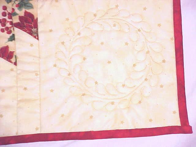 Quilt Wall Hanging Christmas Tree Holly Poinsettias