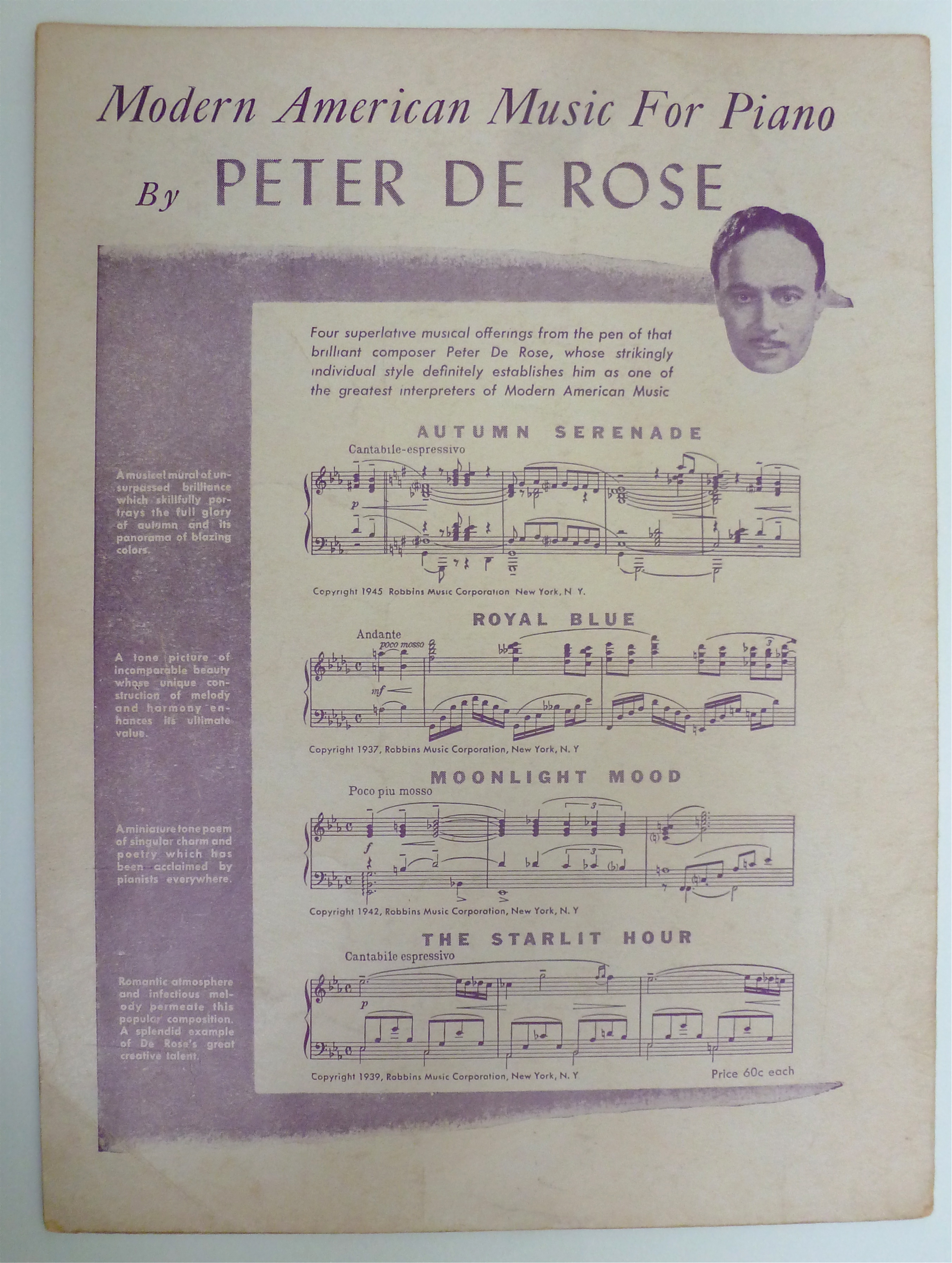 Sheet Music For 1939 Deep Purple