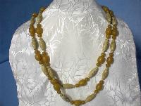 Butterscotch Amber and Carved Bead Necklace