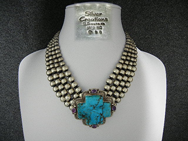 David Troutman Kingman Turquoise Sterling Silver Neckla