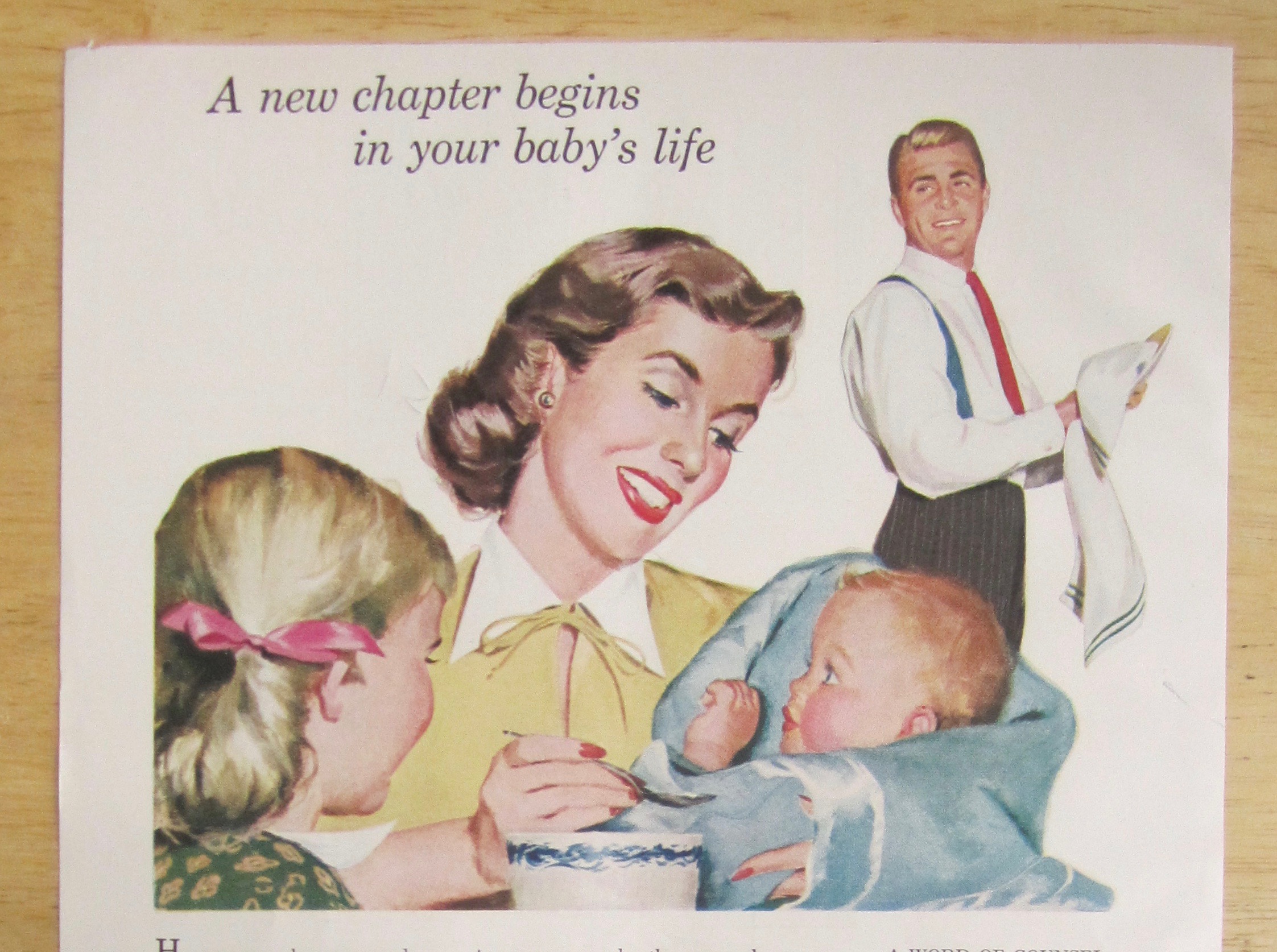 1951 Pablum Cereals with Woman Feeding Baby