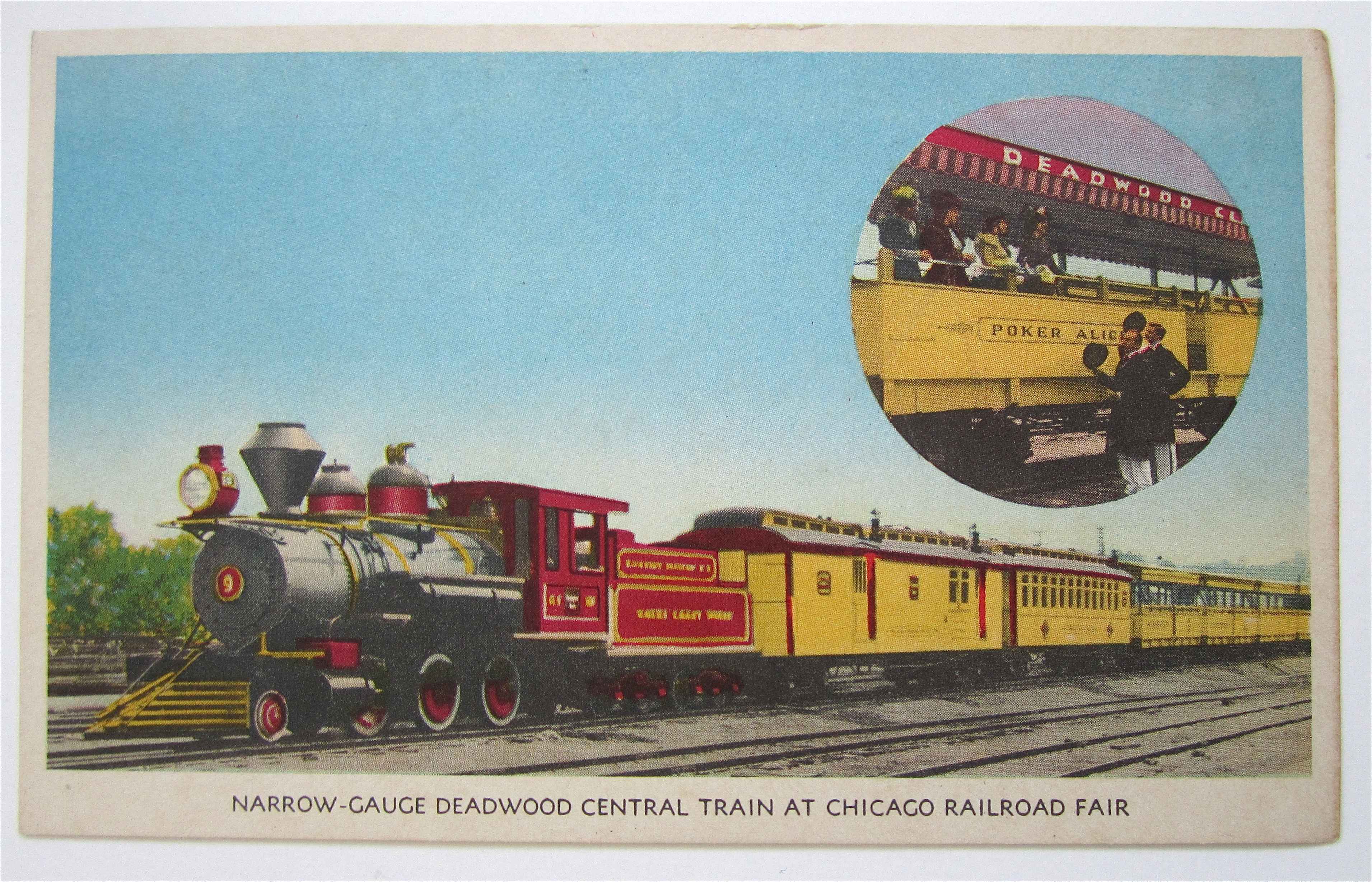 Deadwood Central Train, Chicago Railroad Fair Postcard