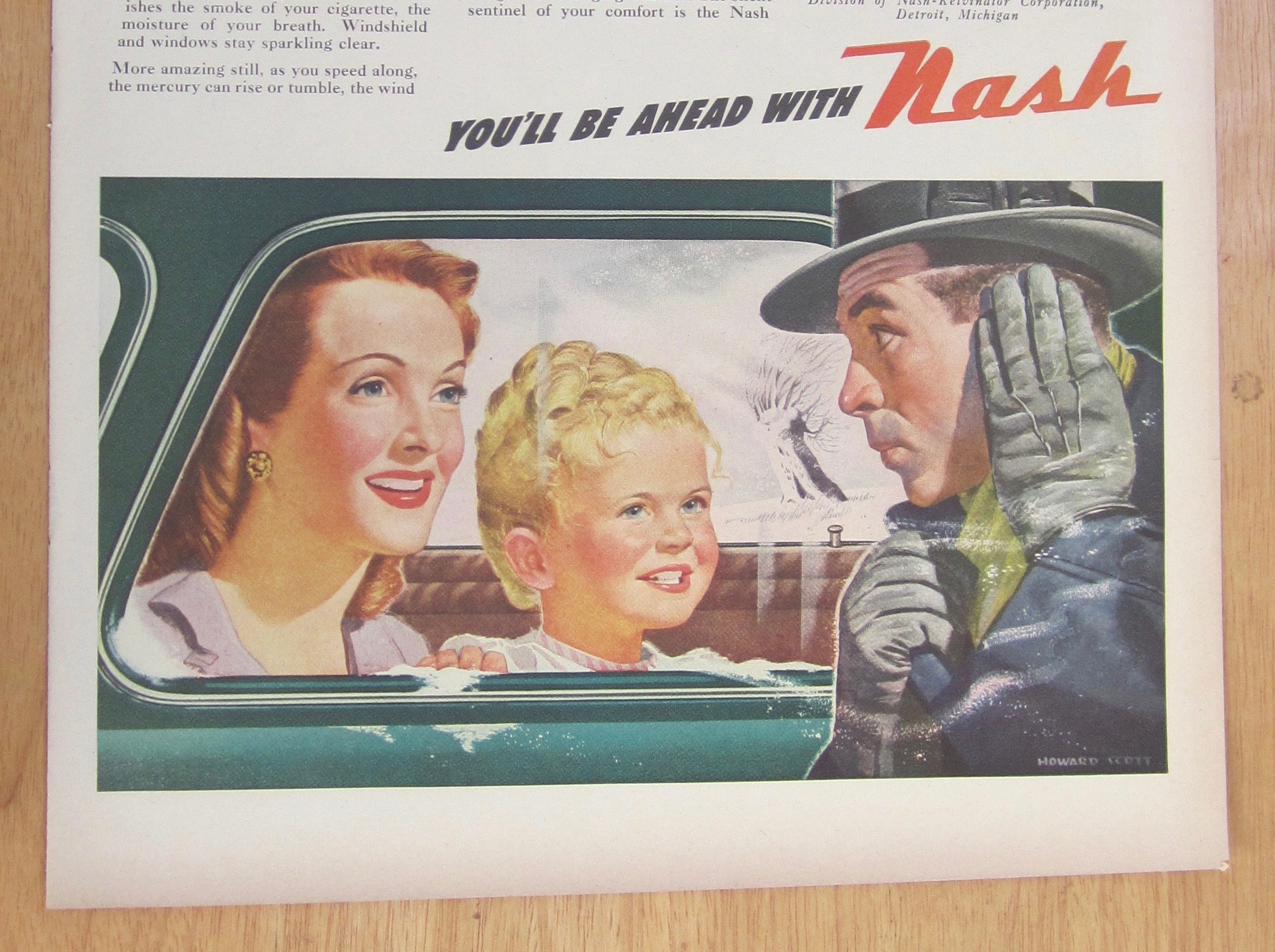 1946 Nash Conditioned Air with Woman & Child in Car