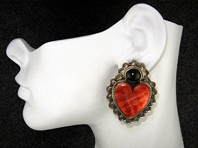 David Troutman Spiny Oyster Garnet Sterling Silver Earr