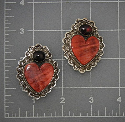 David Troutman Spiny Oyster Garnet Sterling Silver Earr