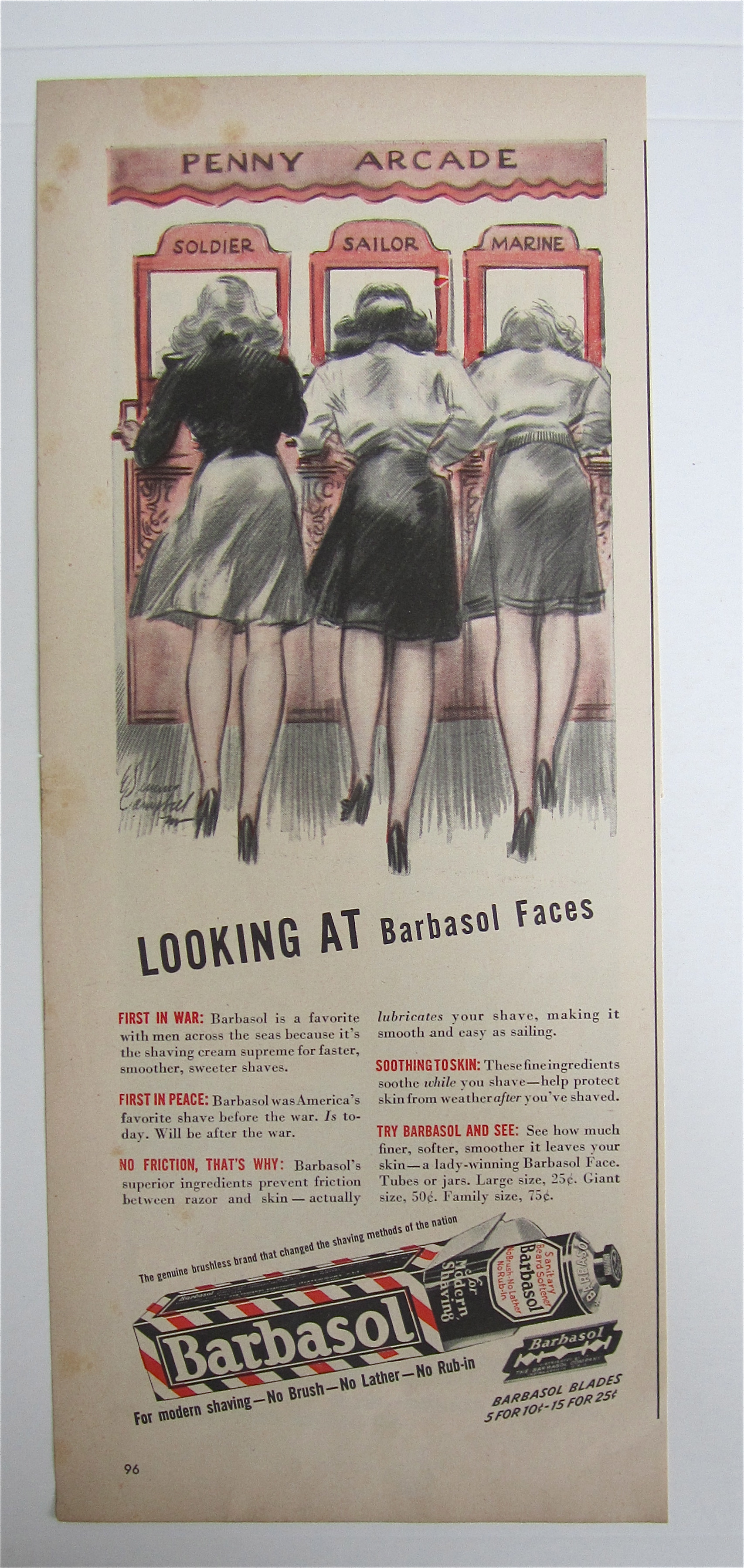 1945 Barbasol with Women Looking At Barbasol Faces