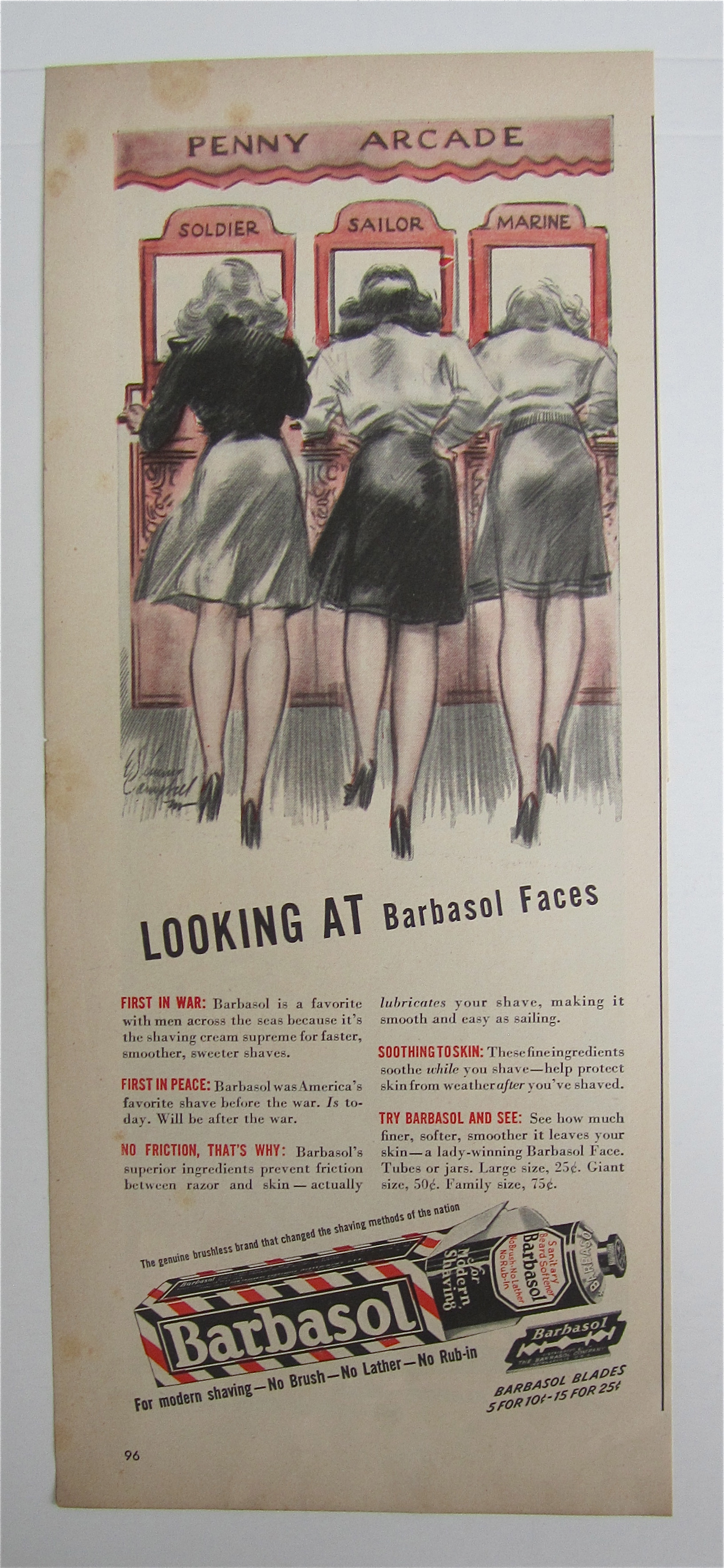 1945 Barbasol with Women Looking At Barbasol Faces