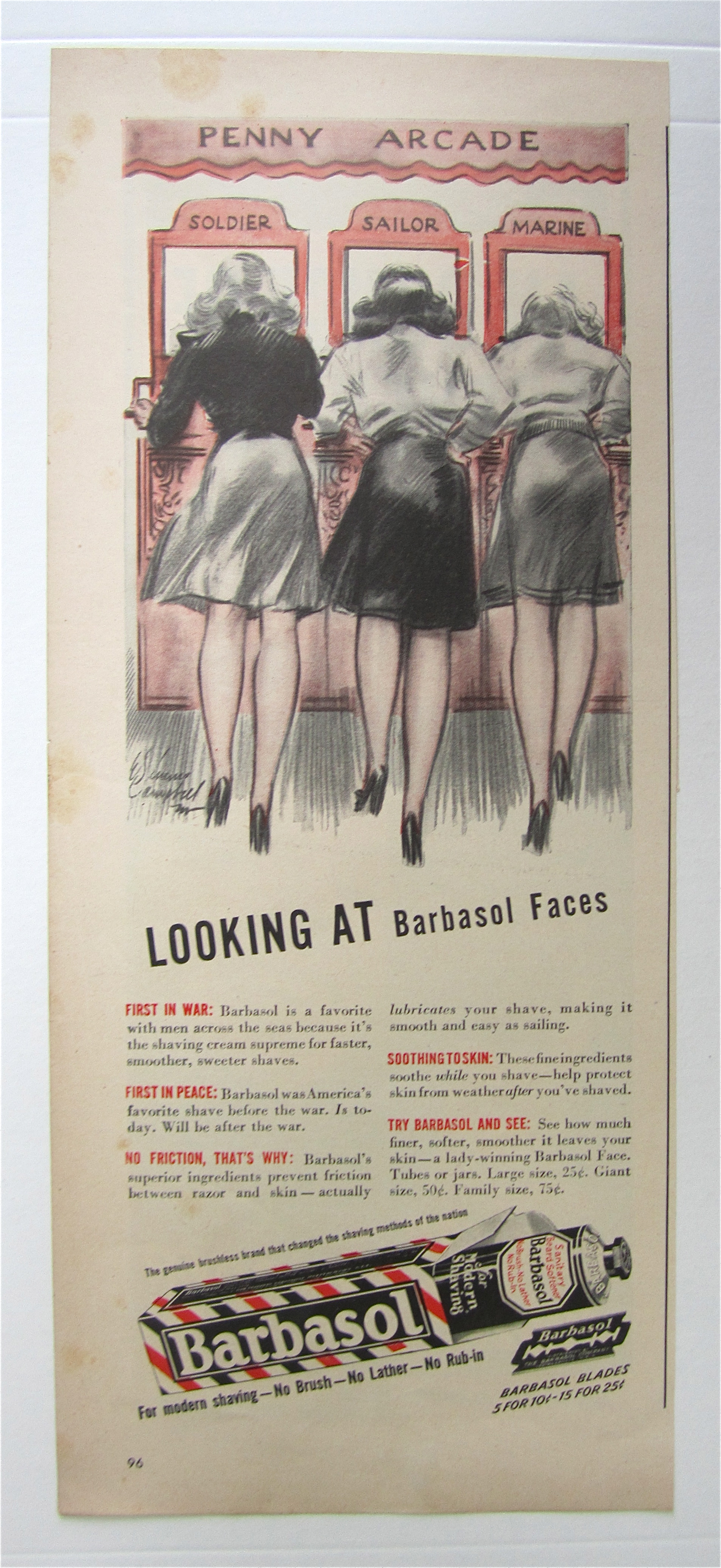 1945 Barbasol with Women Looking At Barbasol Faces