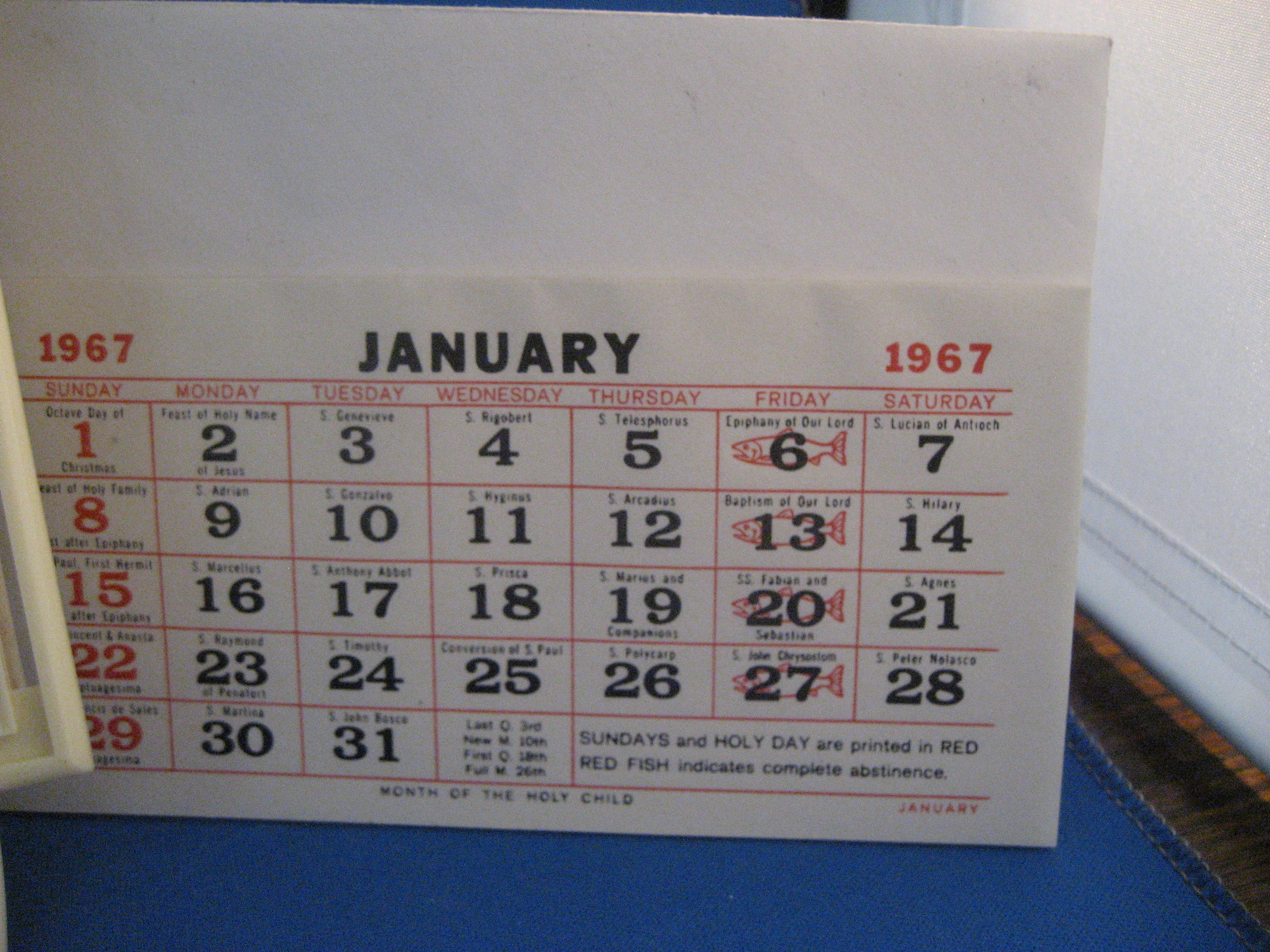 Christ in Prayer 1967 Calendar