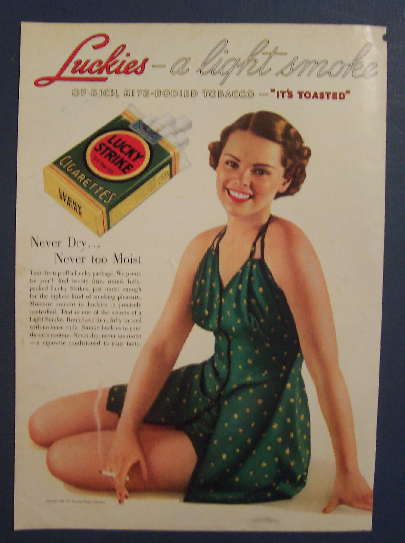 1936 Lucky Strike Cigarettes with a Lovely Woman