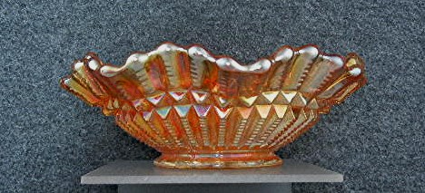 Carnival glass candy dish 60s Orange