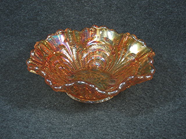 Carnival glass candy dish 60s Orange
