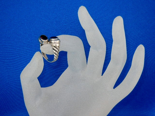 14K Sterling Silver Garnet Ring