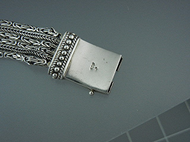 Bali Indonesia Sterling Silver Push Clasp Bracelet