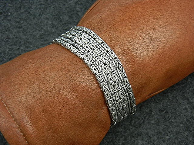 Bali Indonesia Sterling Silver Push Clasp Bracelet