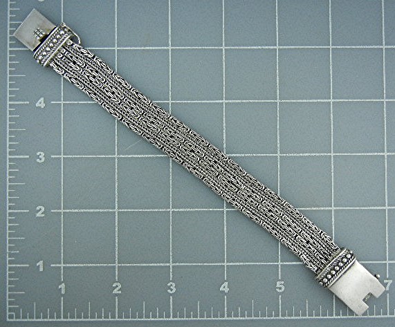 Bali Indonesia Sterling Silver Push Clasp Bracelet