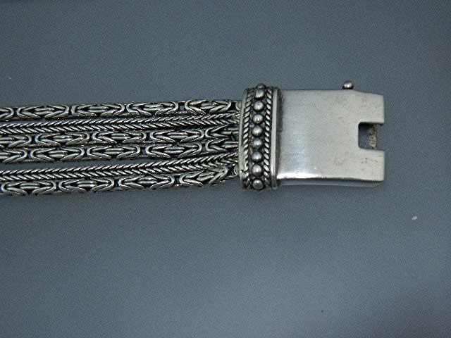 Bali Indonesia Sterling Silver Push Clasp Bracelet