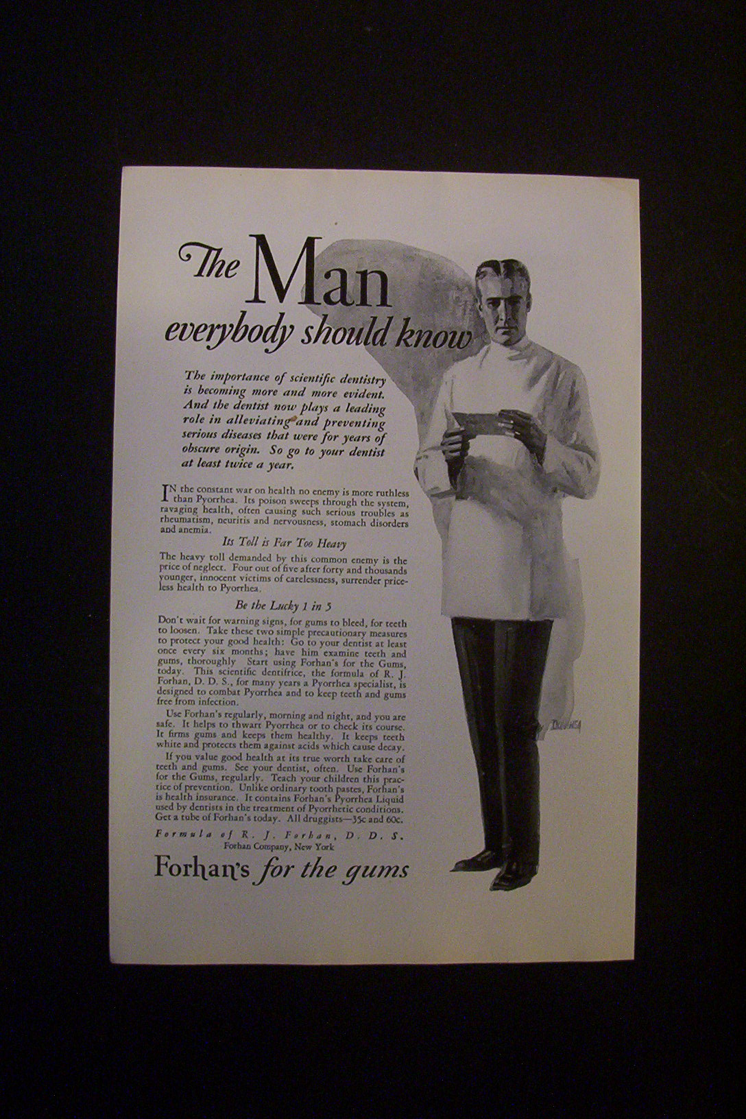 1927 Forhan's For The Gums