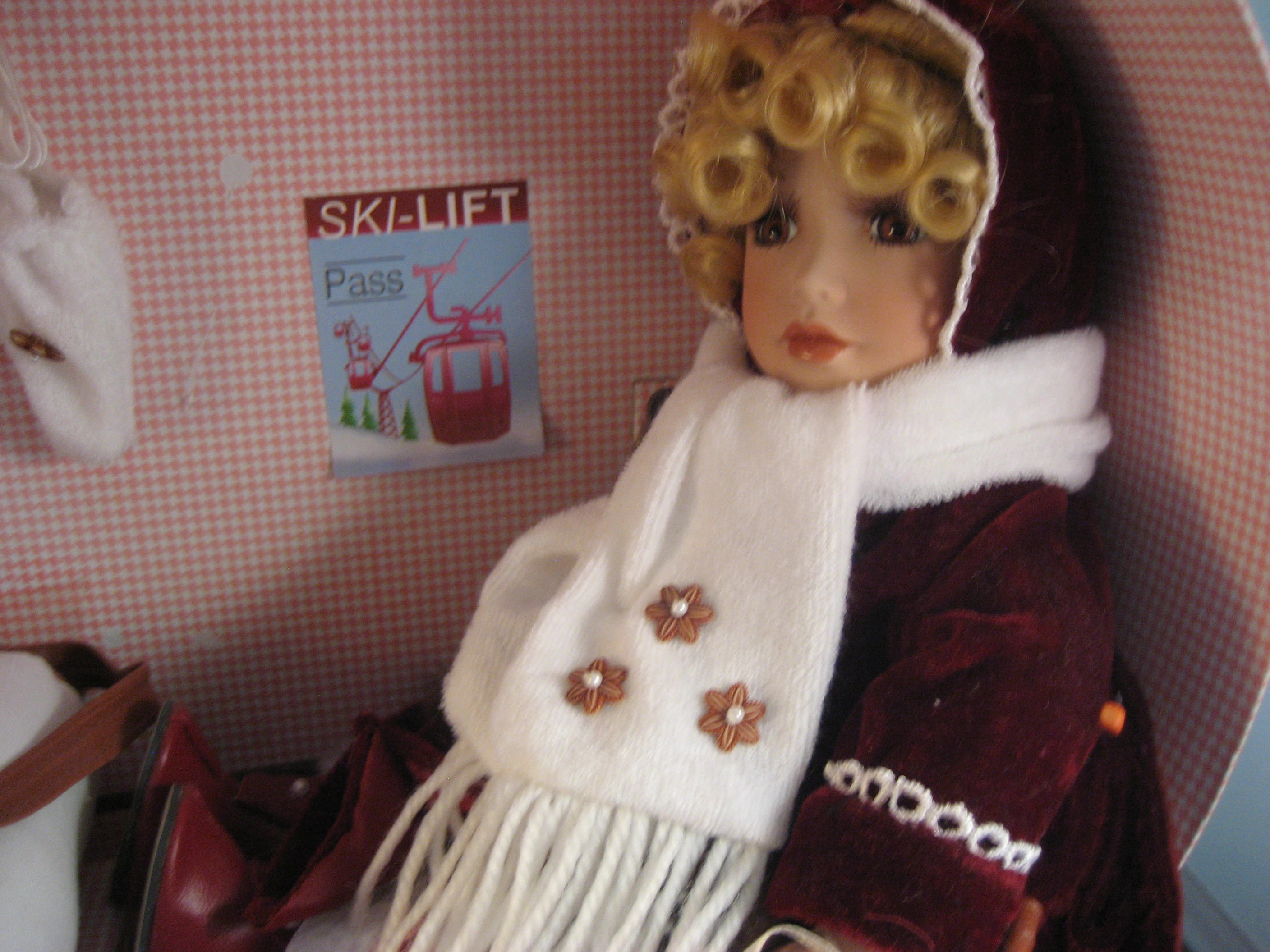 Porcelain Peggy Doll and Case
