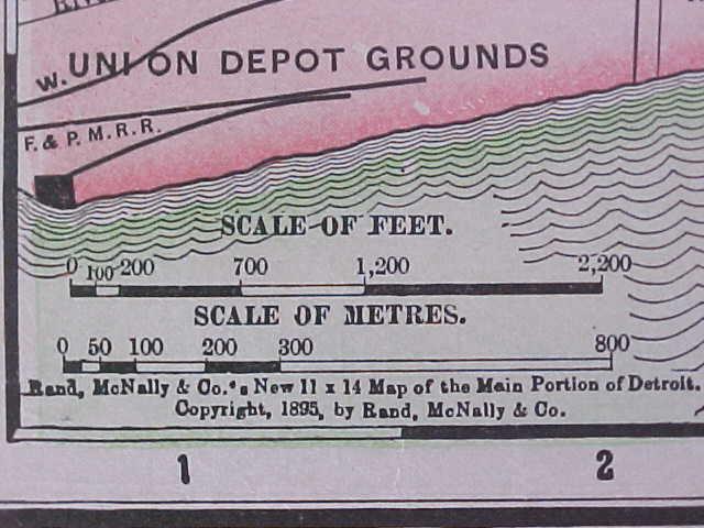 Map Michigan & Detroit 1907 Rand McNally