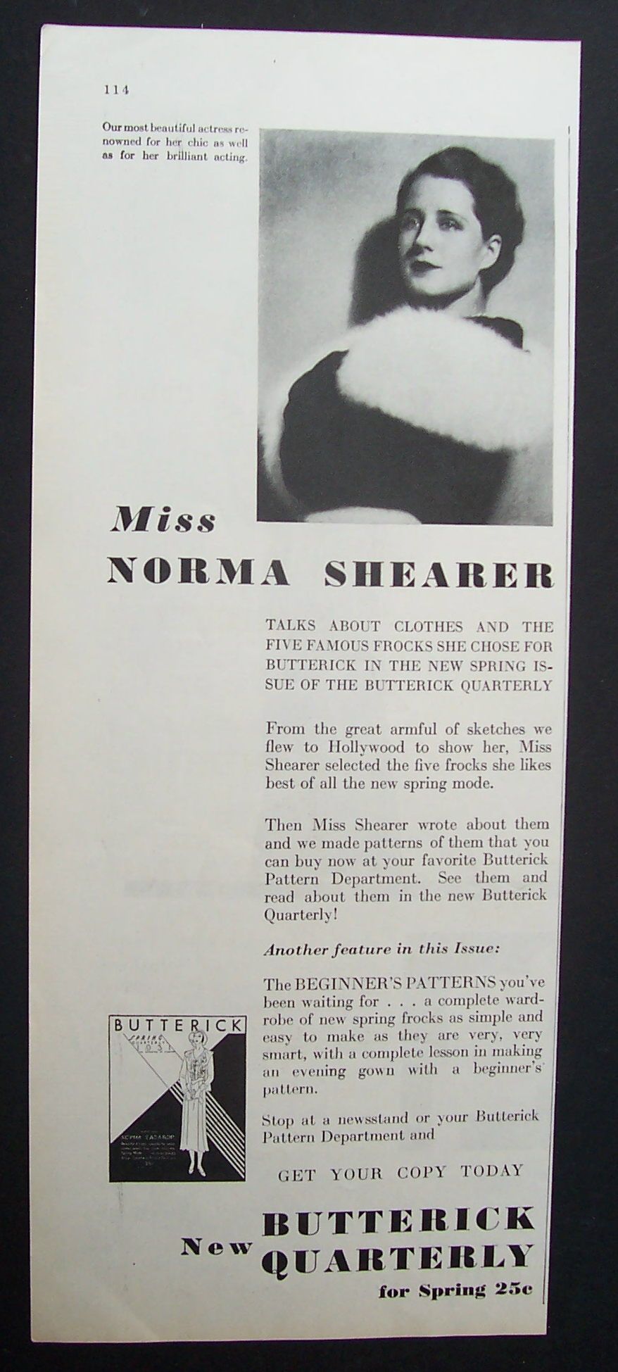1931  Butterick  Quarterly  with  Norma  Shearer