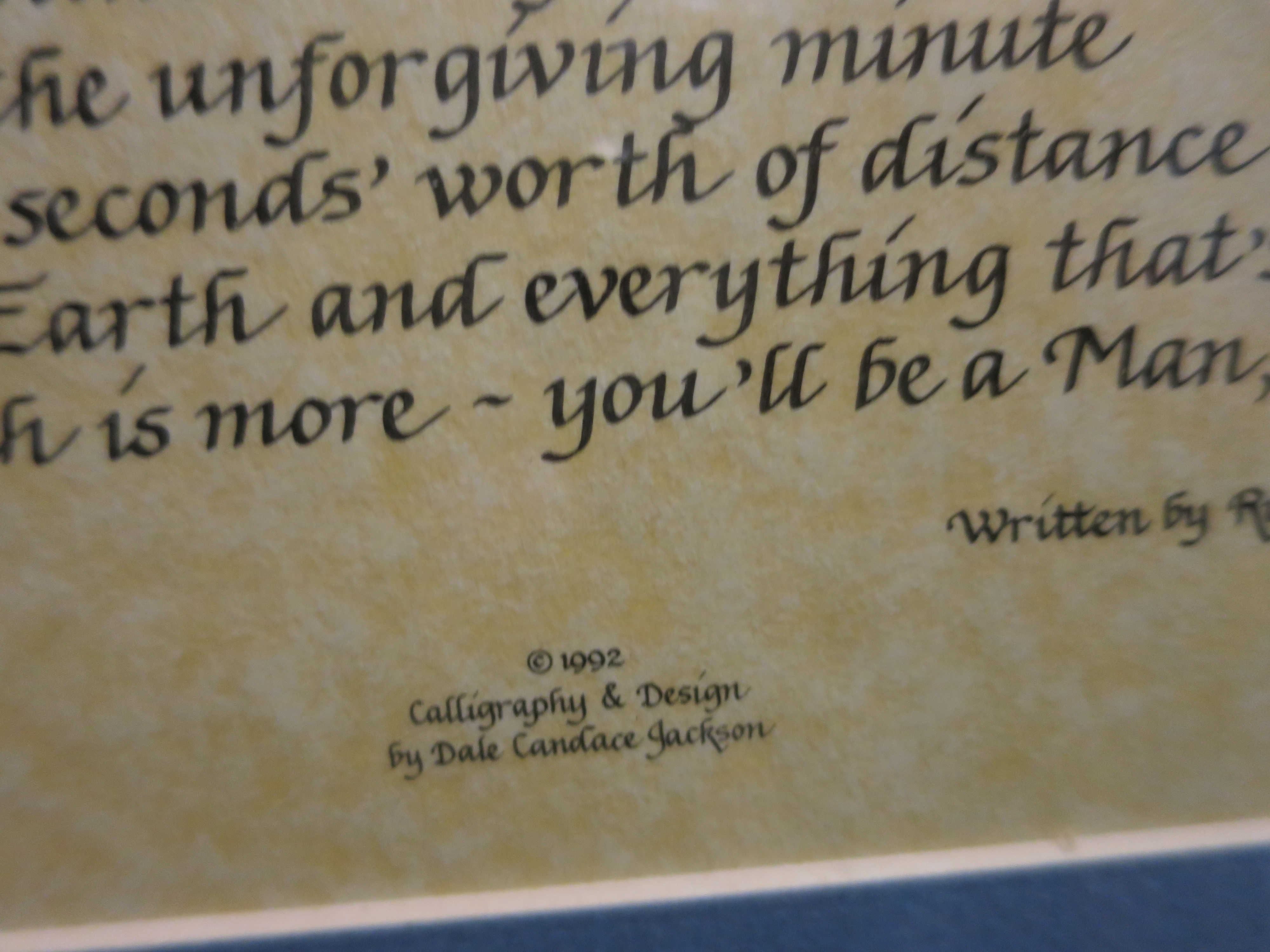 Rudyard Kipling IF Poetry Calligraphy by Dale Candace Jackson