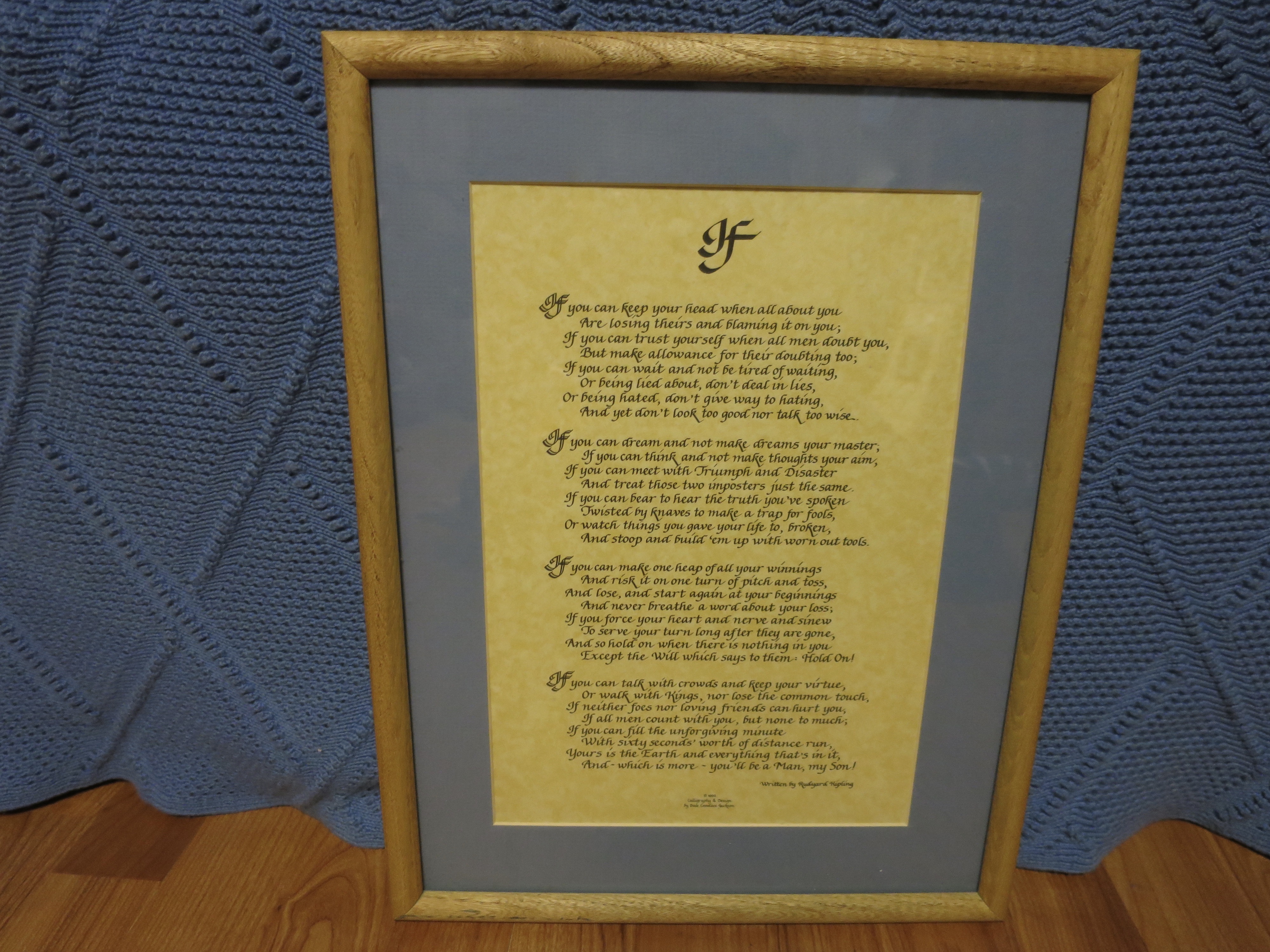 Rudyard Kipling IF Poetry Calligraphy by Dale Candace Jackson
