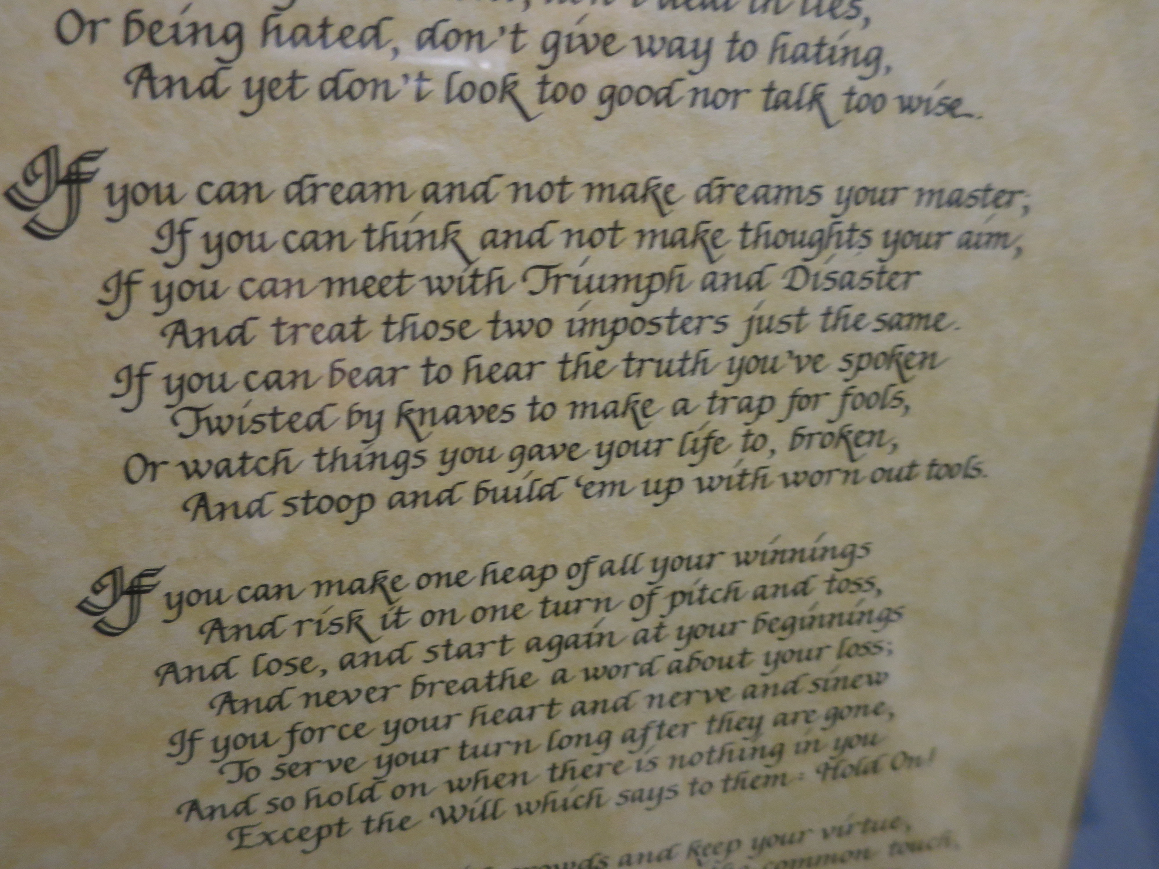 Rudyard Kipling IF Poetry Calligraphy by Dale Candace Jackson