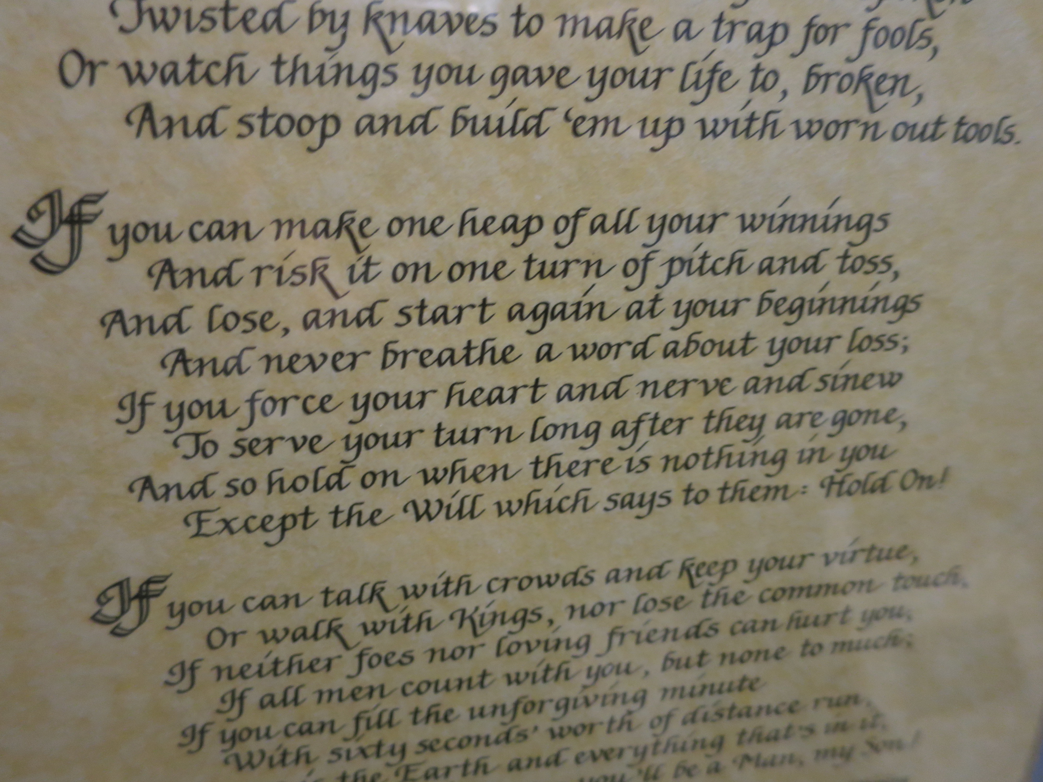 Rudyard Kipling IF Poetry Calligraphy by Dale Candace Jackson