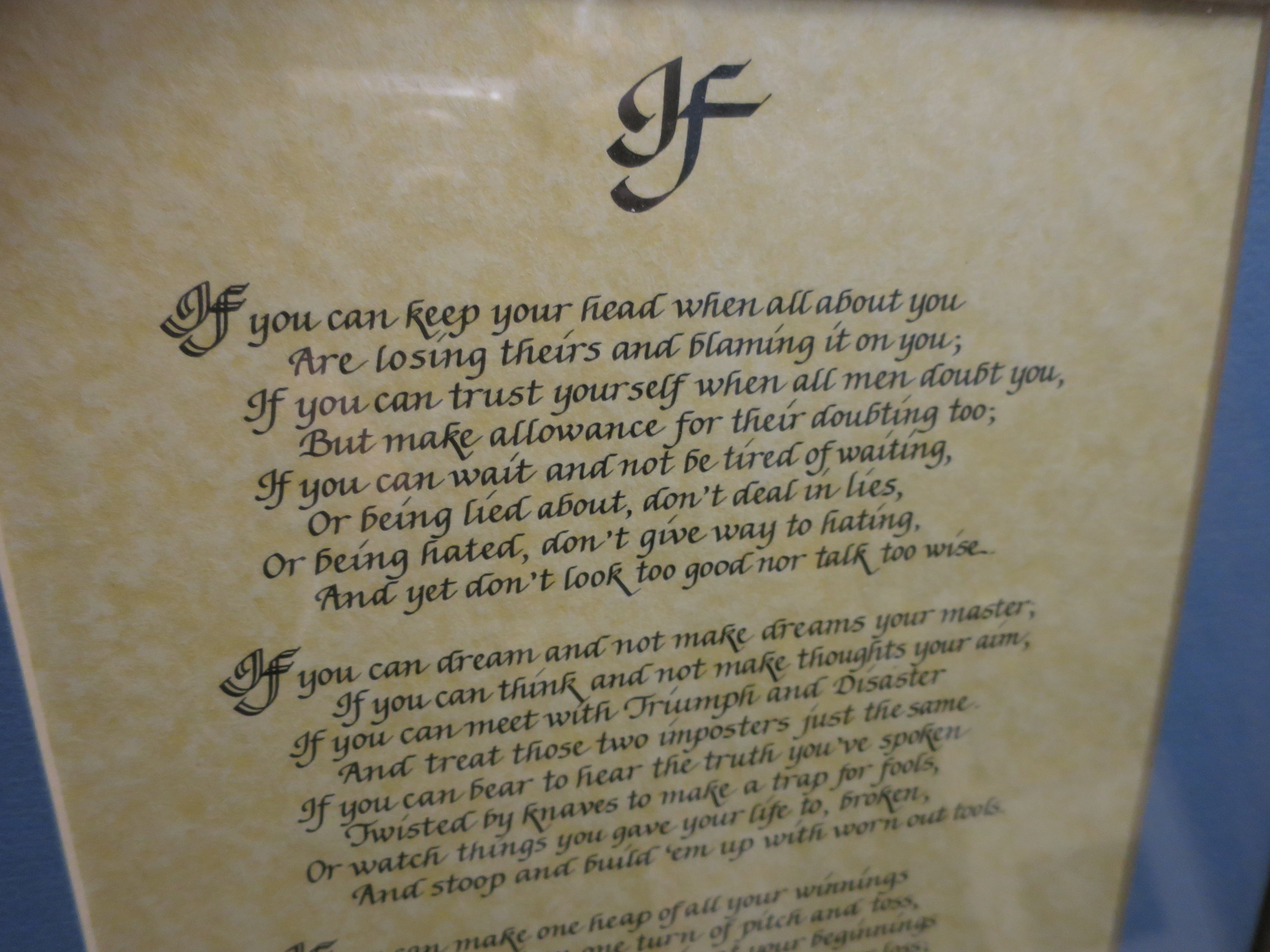 Rudyard Kipling IF Poetry Calligraphy by Dale Candace Jackson