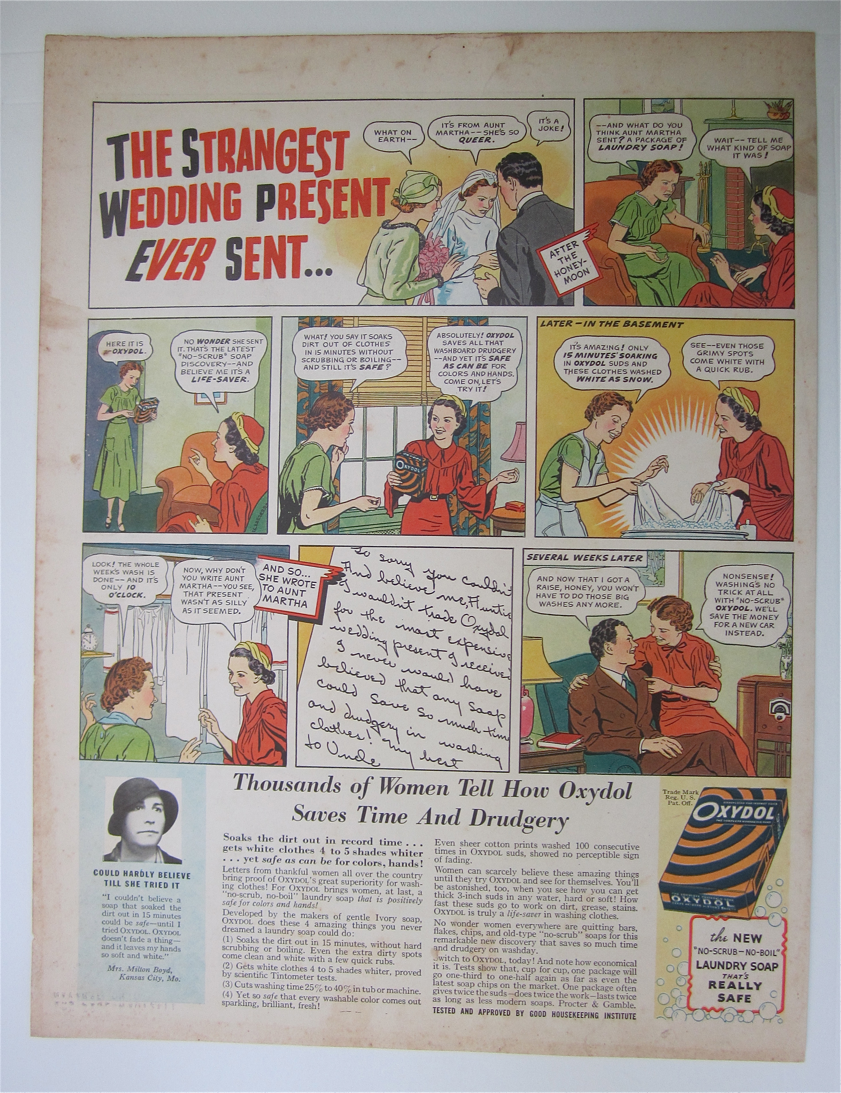 1937 Oxydol Detergent w/ The Strangest Wedding Present