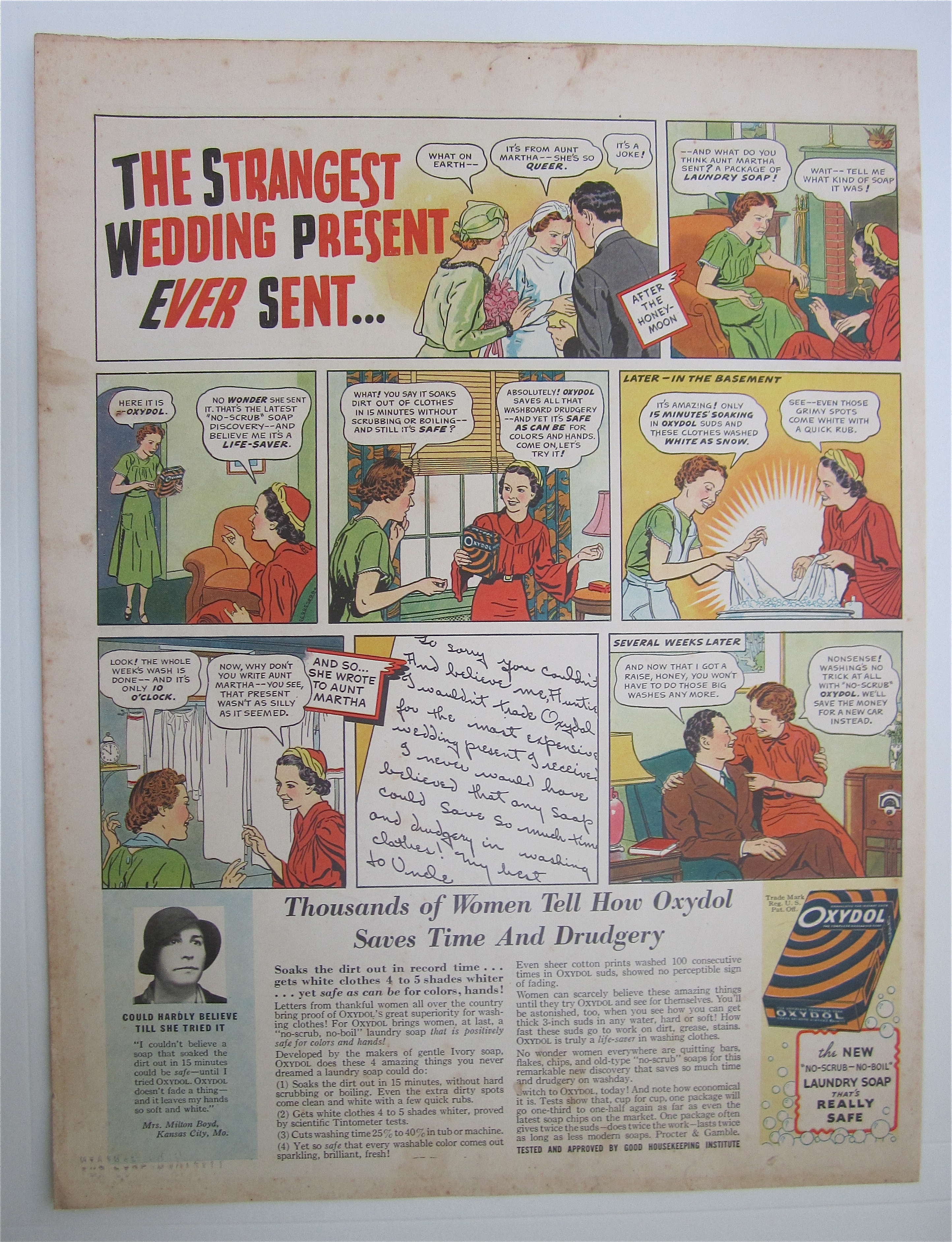 1937 Oxydol Detergent w/ The Strangest Wedding Present