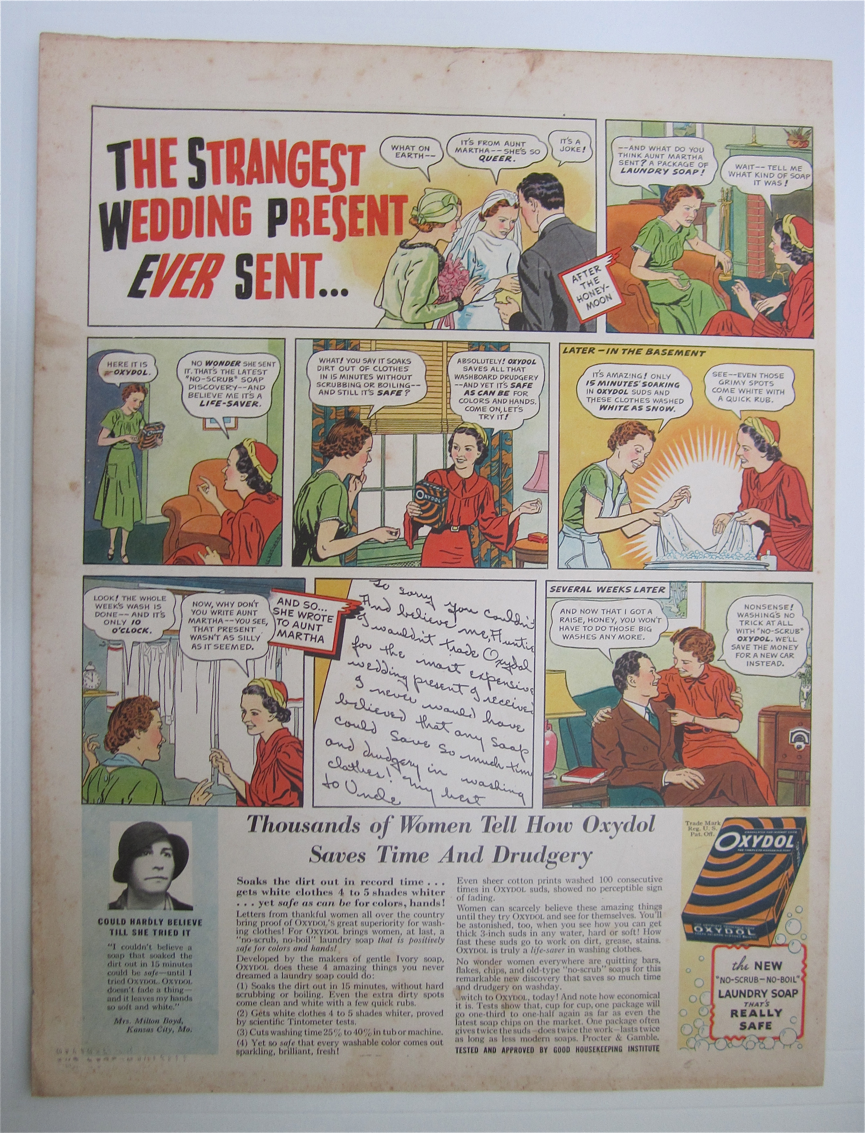1937 Oxydol Detergent w/ The Strangest Wedding Present