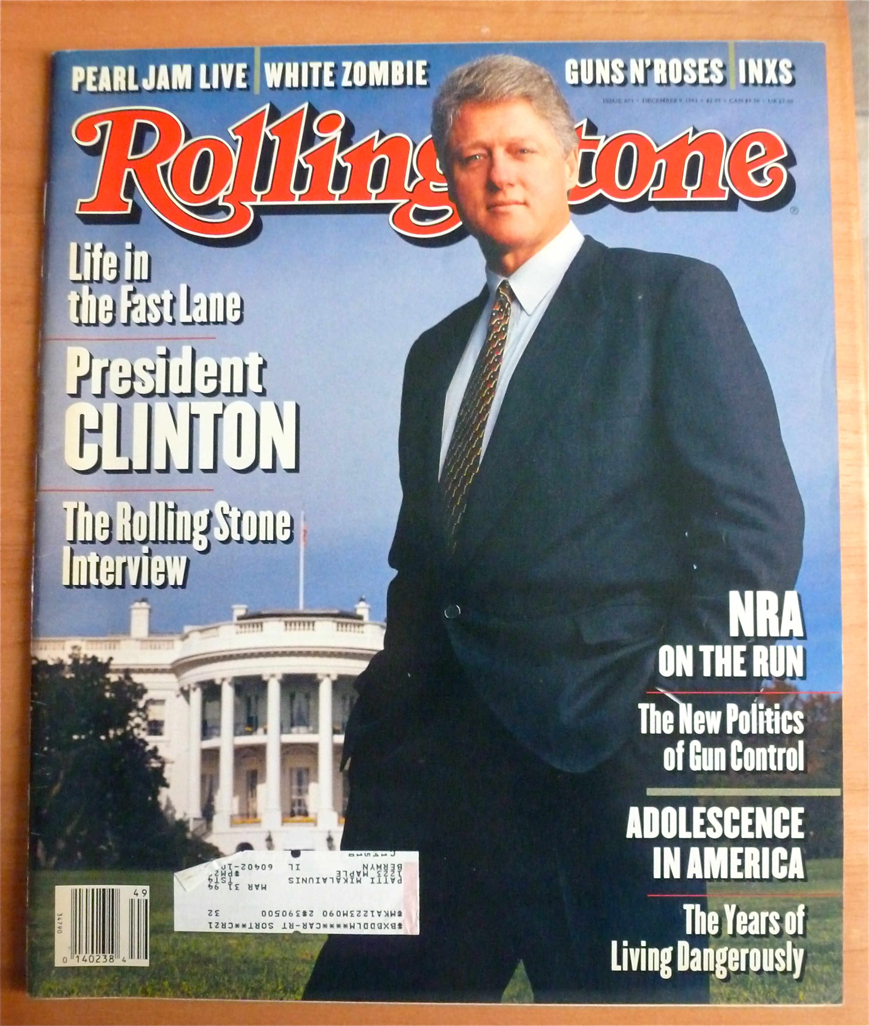 Rolling Stone Magazine December 9, 1993 Bill Clinton